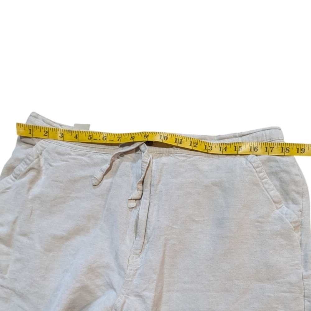 Cubavera Mens Large Linen Beige Straight Leg Drawstring Pant Coastal Preppy - Picture 7 of 7